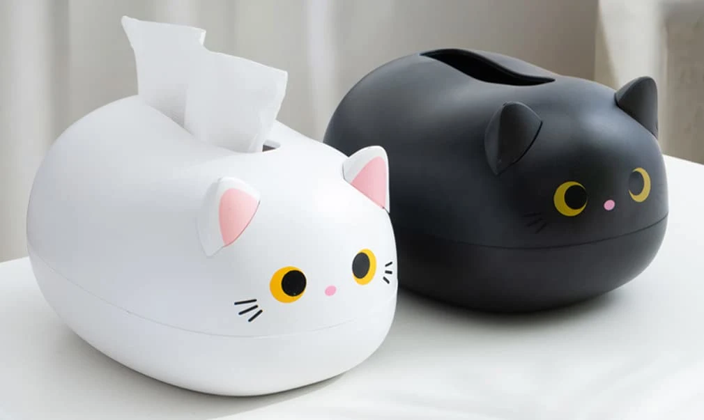 Cute Cat Tissue Dispenser Storage Holder Toothpick Box Tissue Box